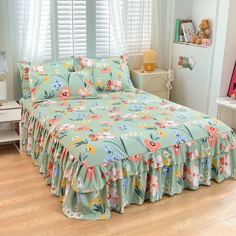 3-Piece Ruffled Bed Skirt Set