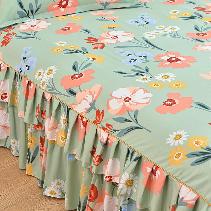 3-Piece Ruffled Bed Skirt Set