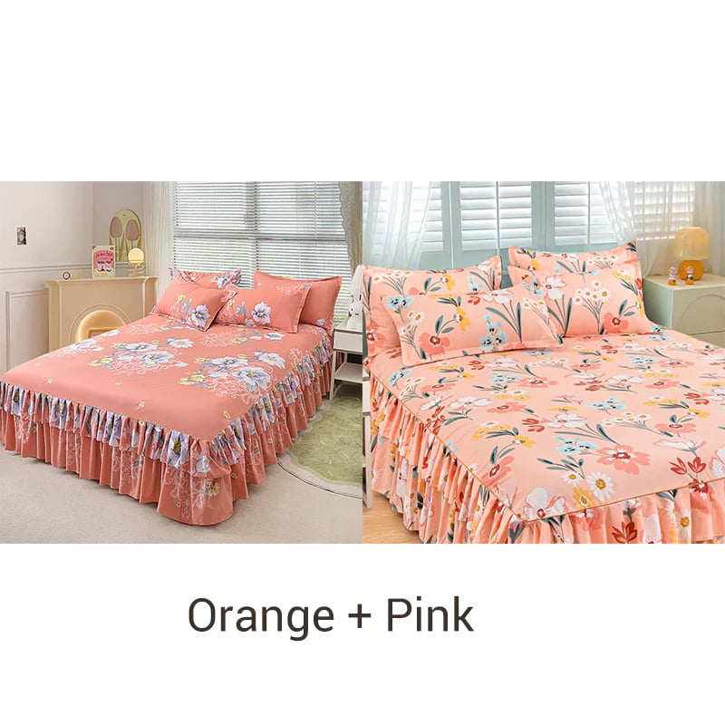 3-Piece Ruffled Bed Skirt Set