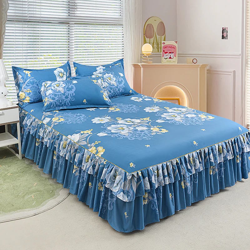 3-Piece Ruffled Bed Skirt Set