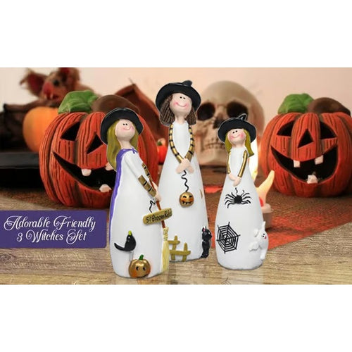 Festive Halloween Witch Figurine Decorations