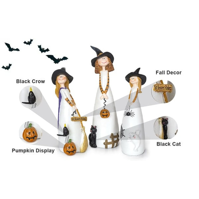 Festive Halloween Witch Figurine Decorations