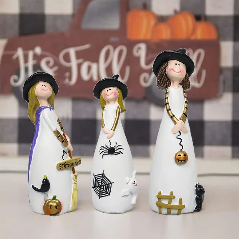 Festive Halloween Witch Figurine Decorations