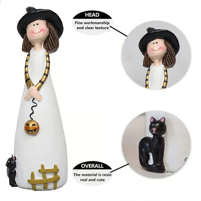 Festive Halloween Witch Figurine Decorations