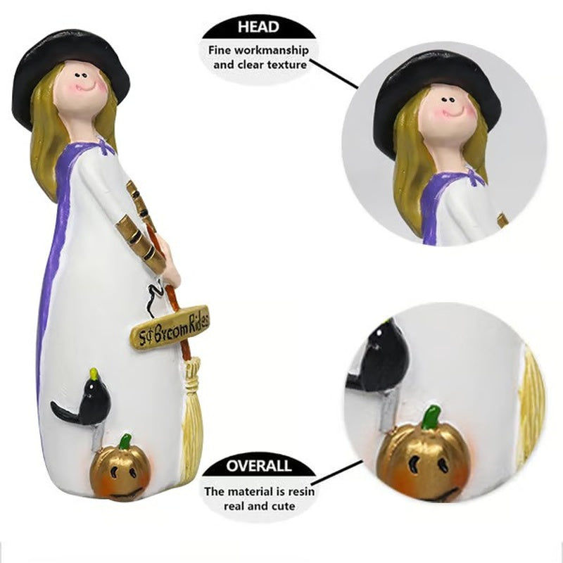 Festive Halloween Witch Figurine Decorations
