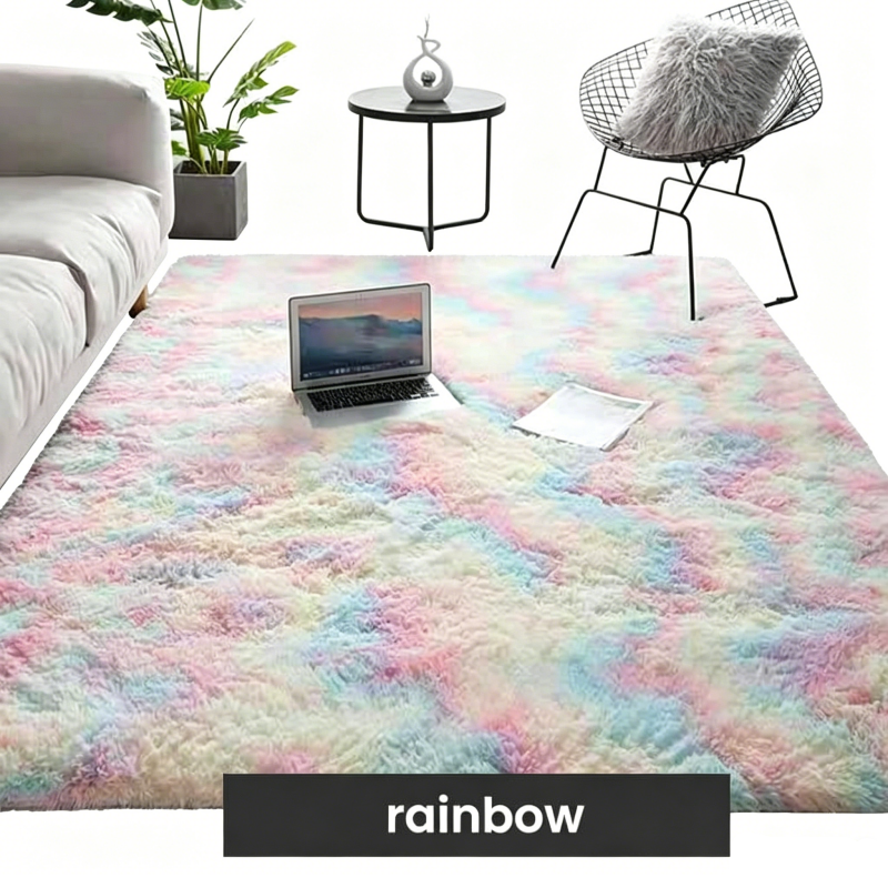 Gradient Color Plush Floor Mat