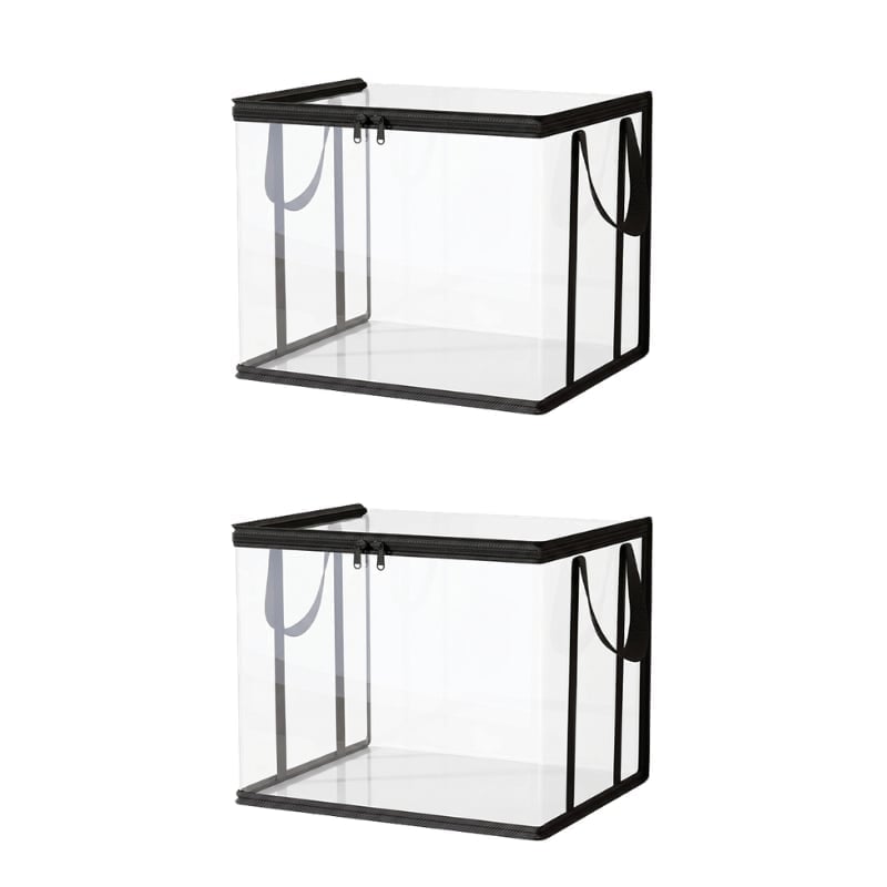 Large Clear Hinged Plastic Storage Box
