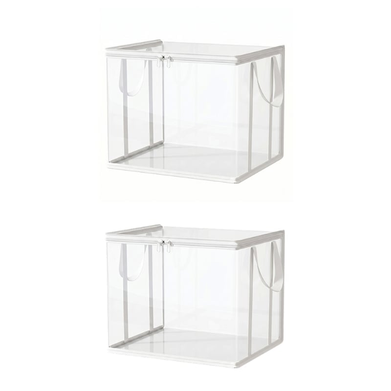 Large Clear Hinged Plastic Storage Box
