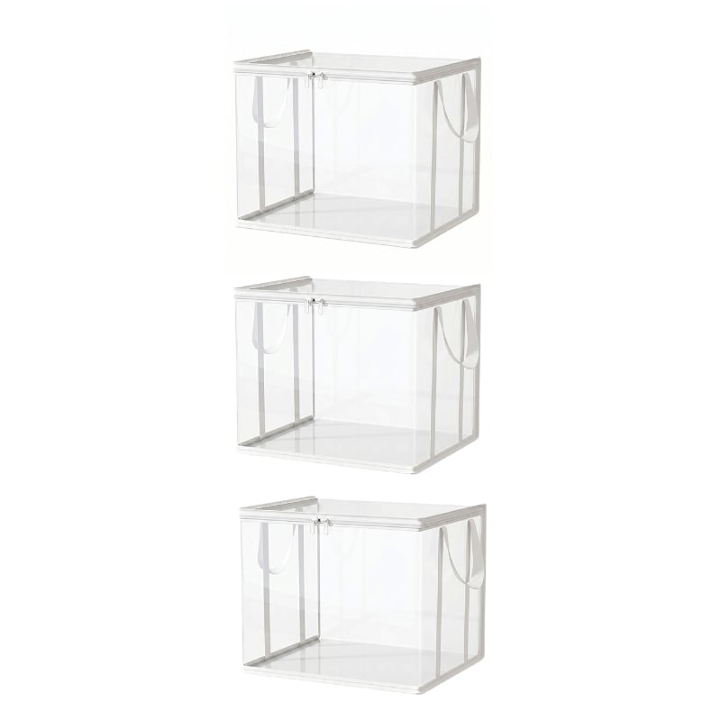 Large Clear Hinged Plastic Storage Box