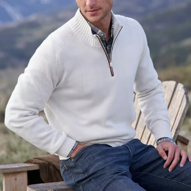 Men's Basic Zipper Pullover Sweater
