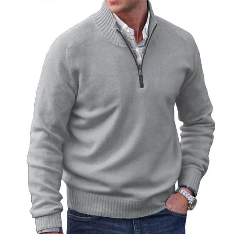 Men's Basic Zipper Pullover Sweater