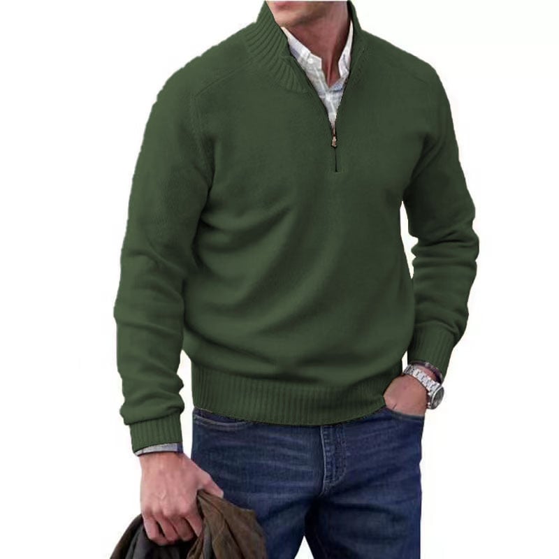 Men's Basic Zipper Pullover Sweater