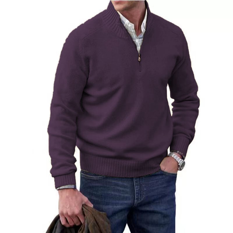Men's Basic Zipper Pullover Sweater