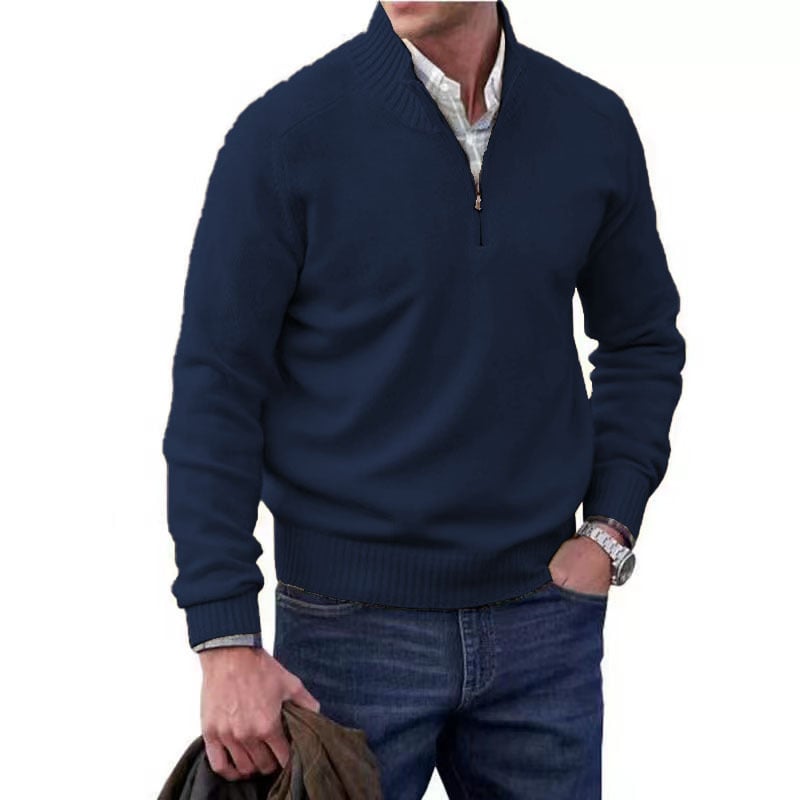 Men's Basic Zipper Pullover Sweater