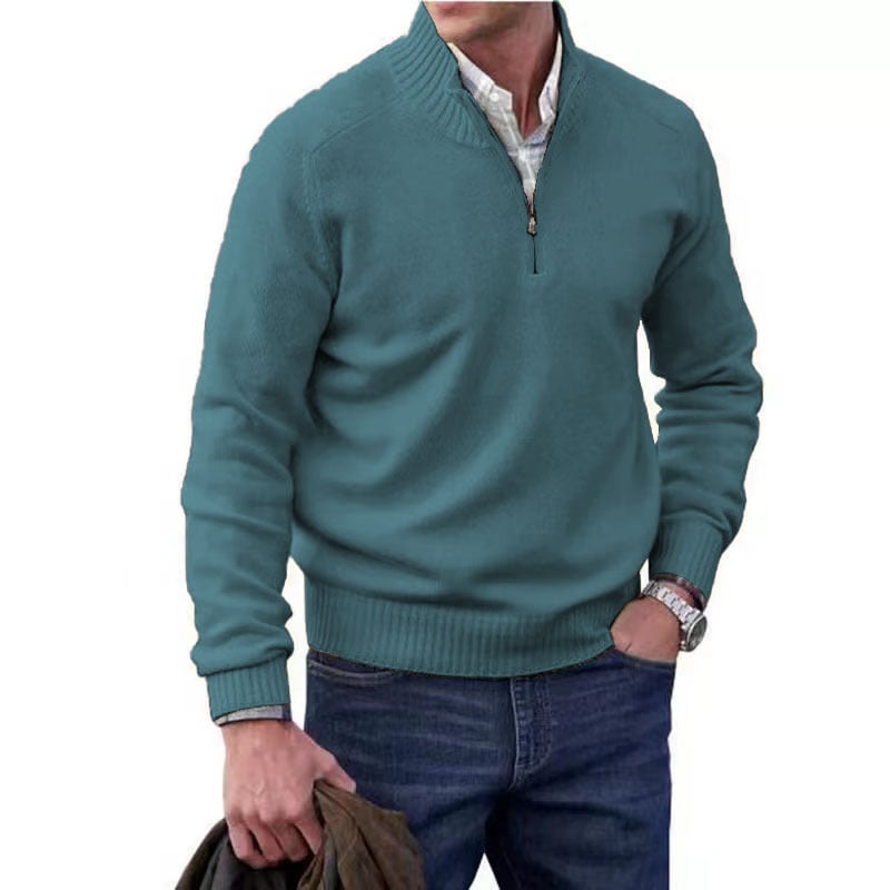 Men's Basic Zipper Pullover Sweater