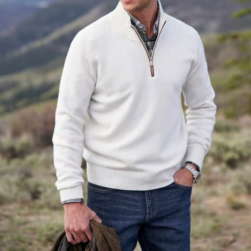 Men's Basic Zipper Pullover Sweater
