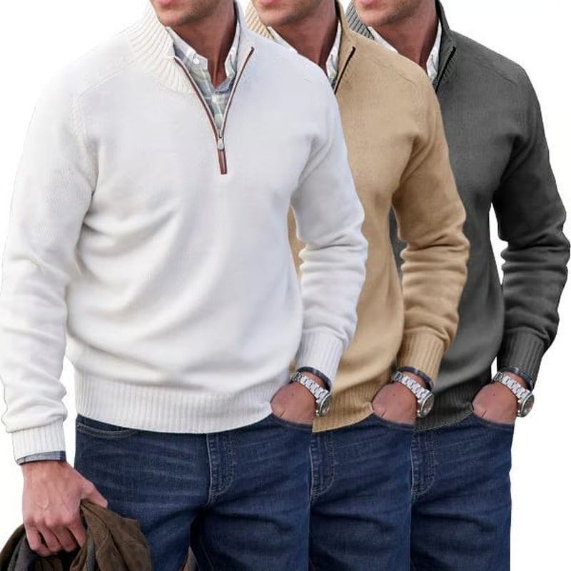 Men's Basic Zipper Pullover Sweater