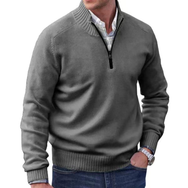 Men's Basic Zipper Pullover Sweater