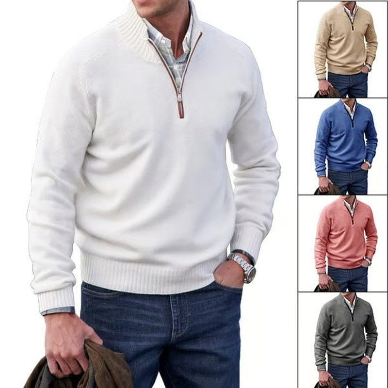 Men's Basic Zipper Pullover Sweater