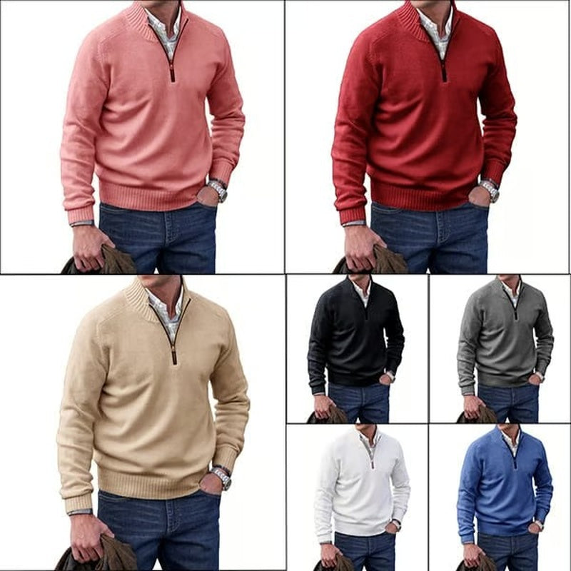 Men's Basic Zipper Pullover Sweater