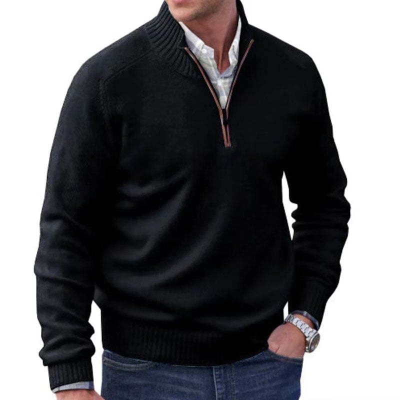 Men's Basic Zipper Pullover Sweater