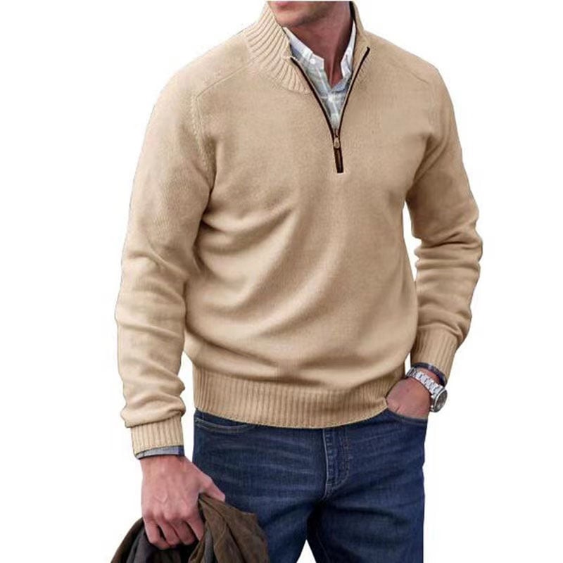 Men's Basic Zipper Pullover Sweater