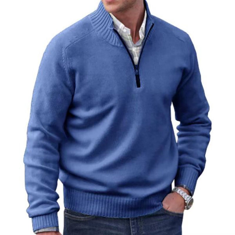 Men's Basic Zipper Pullover Sweater
