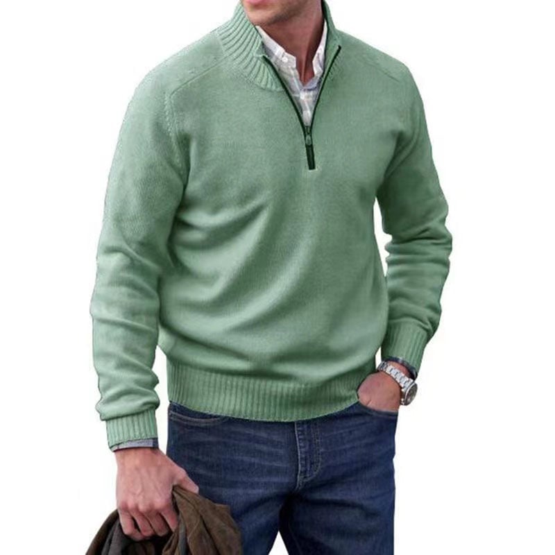 Men's Basic Zipper Pullover Sweater