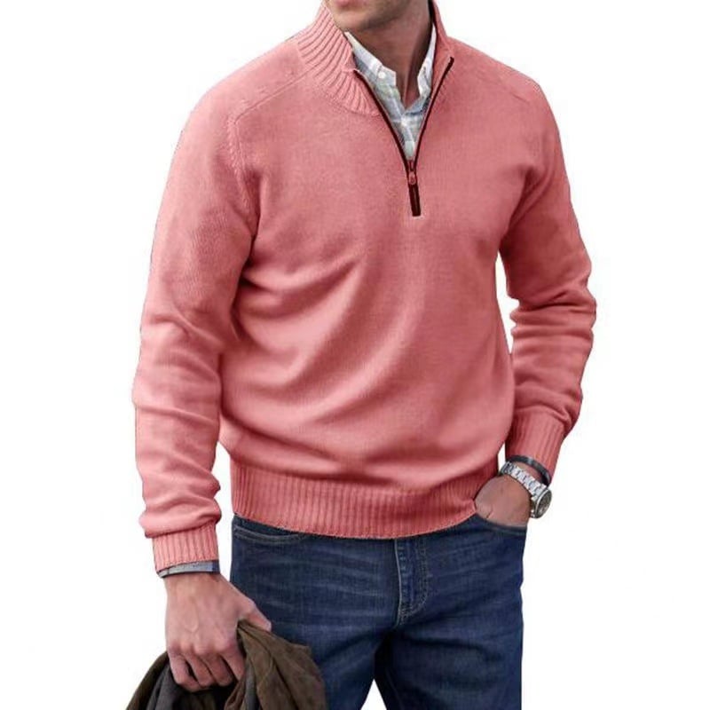 Men's Basic Zipper Pullover Sweater