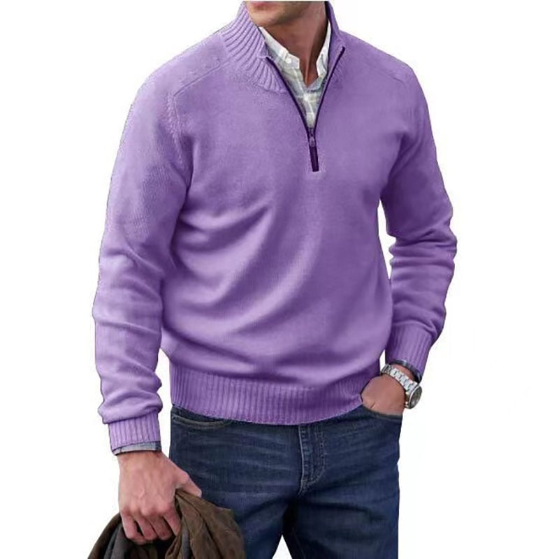 Men's Basic Zipper Pullover Sweater