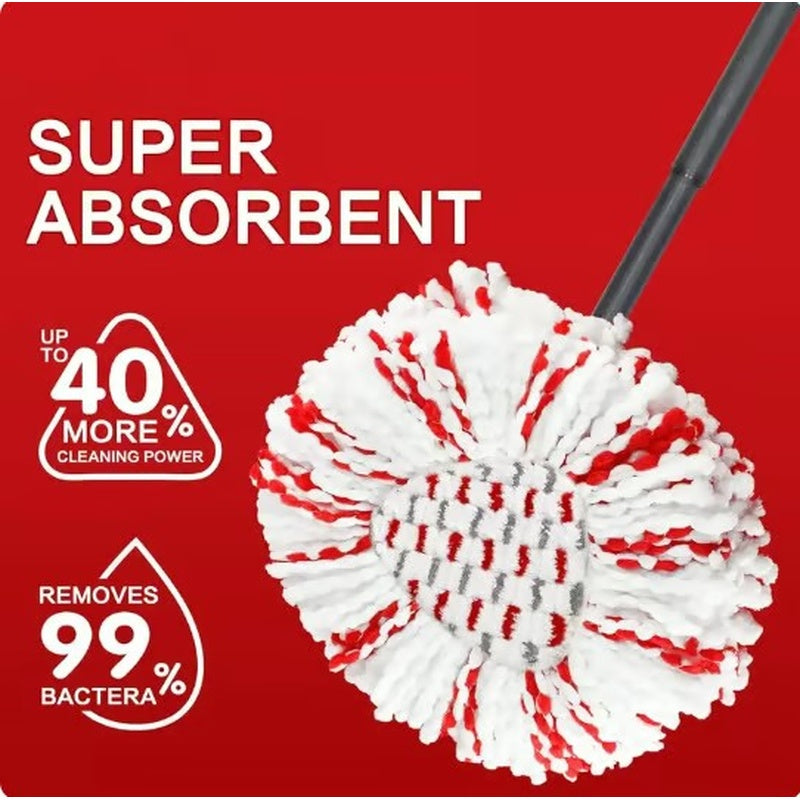 Upgraded Spin Mop Heads with Scrubbing Pad