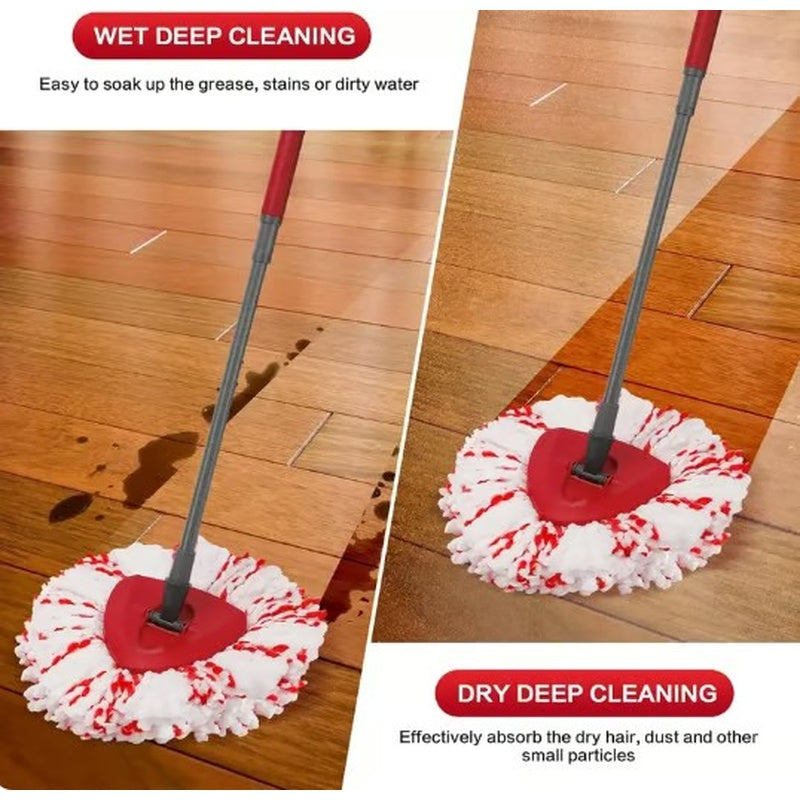 Upgraded Spin Mop Heads with Scrubbing Pad