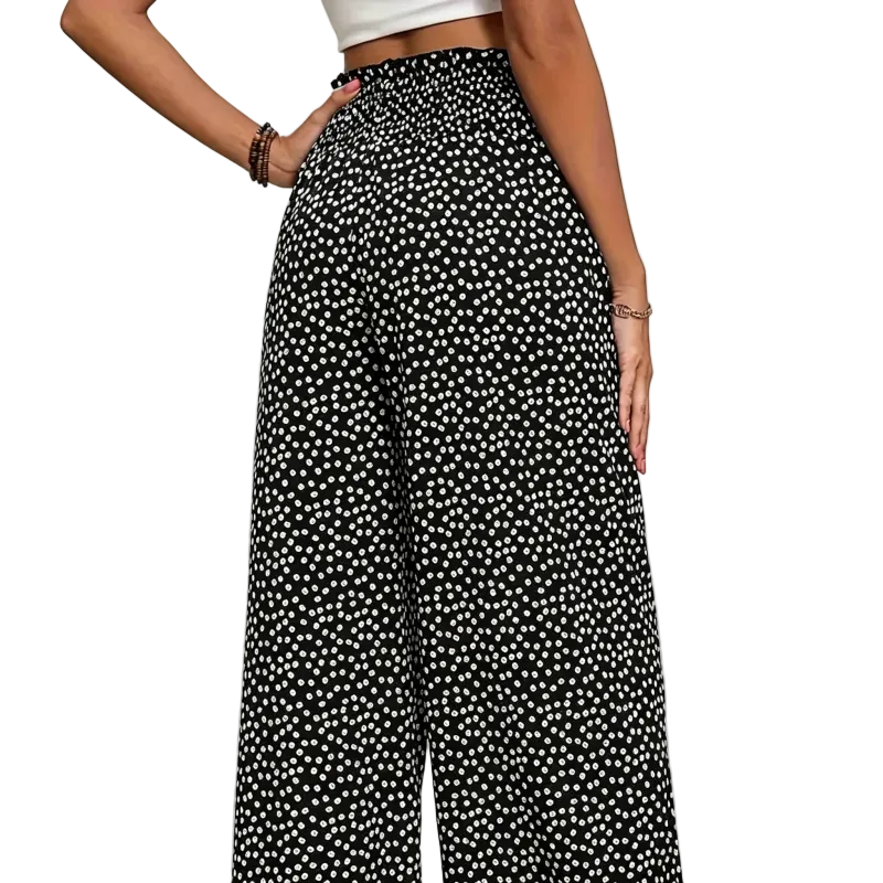 Women's Smocked High Waist Wide Leg Pants